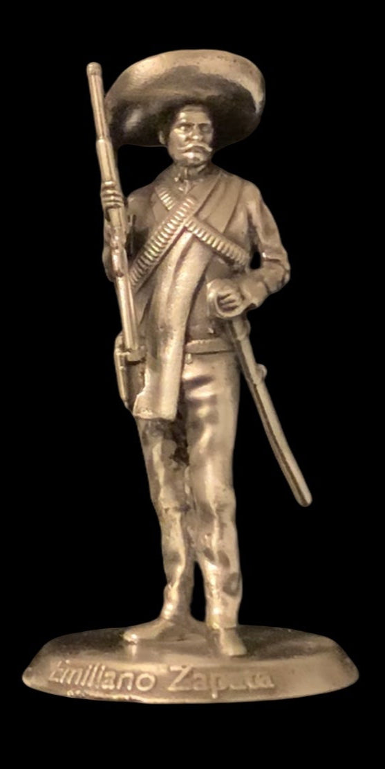 Emiliano Zapata .999 fine silver statue, front view