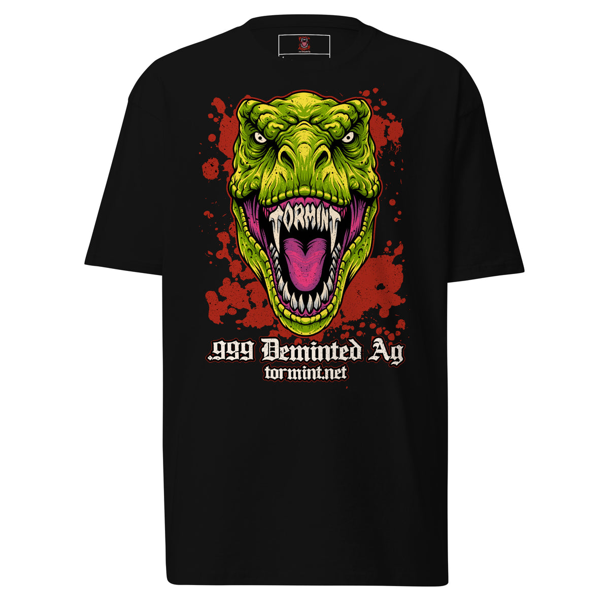 Tormint men's premium heavyweight t-shirt, black, front view