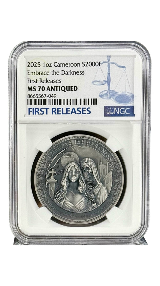 Graded Embrace the Darkness Coin - First Releases MS 70