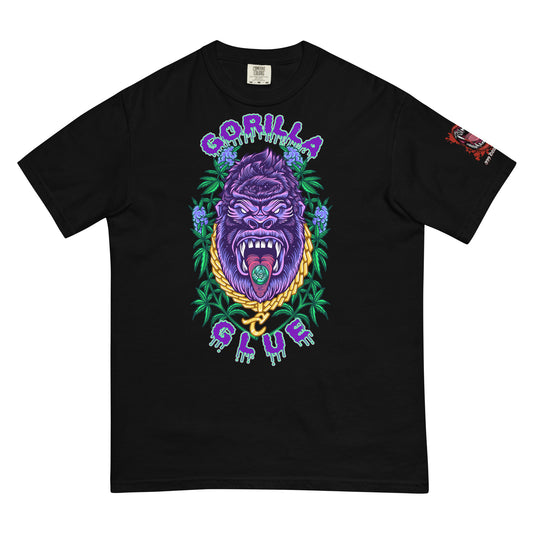 Gorilla Glue/Bud Buddies (Double Sided w/Vampire Logo on left sleeve) dyed heavyweight t-shirt